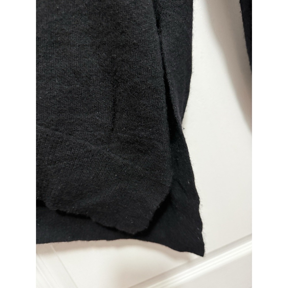 Aqua Cashmere Womens L Black Asymmetrical Side Slit Sweater Quiet Luxury Knit - Picture 8 of 16
